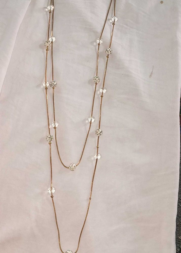 Sparkling two Layered Beaded long chain