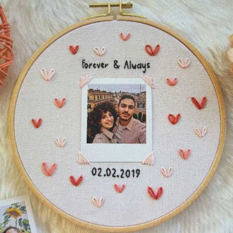 valentine's day special embroidery hoops.