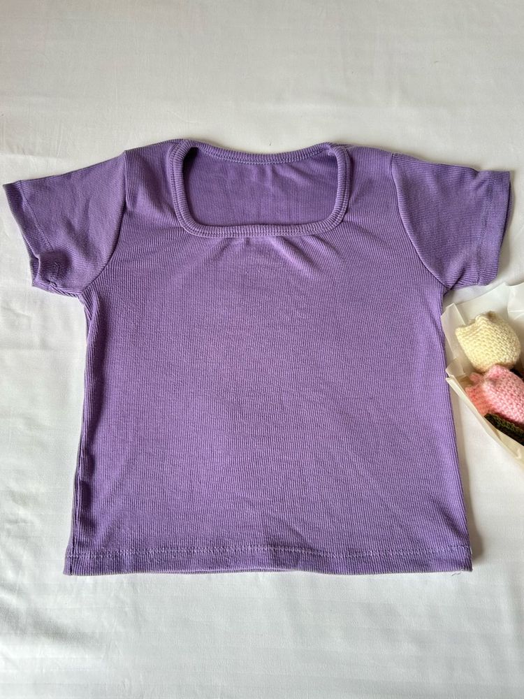 Lavender Ribbed Square Neck Top 💜