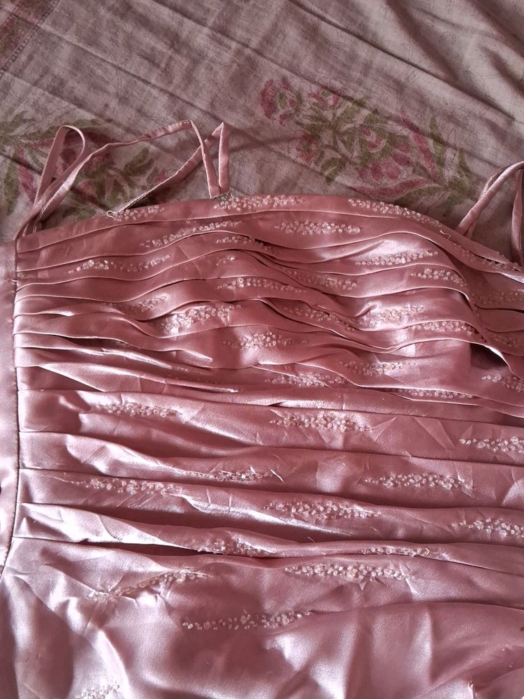 Pink Satin Cocktail Dress
