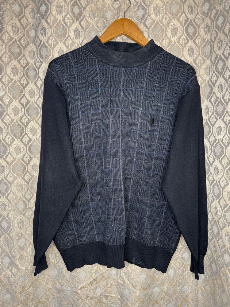 Vintage Plaid Mock Neck Sweater
