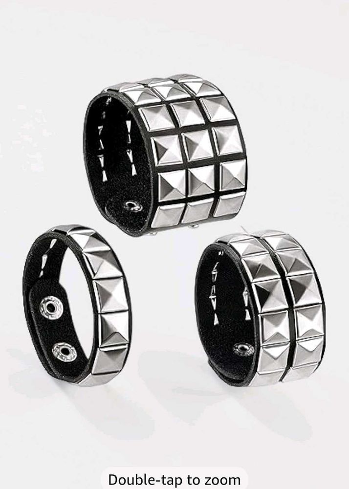 Punk goth emo studded leather bracelet Set