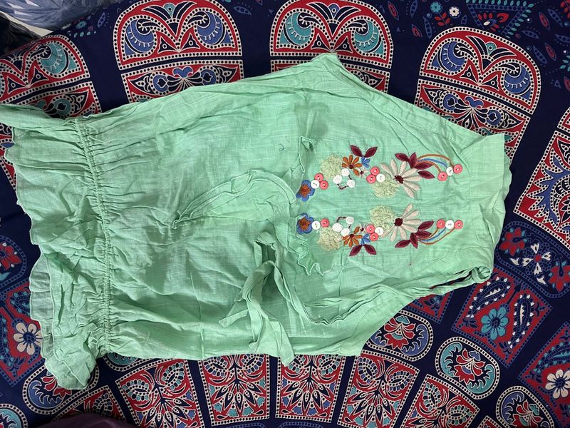 Embroidered Mint Green Top