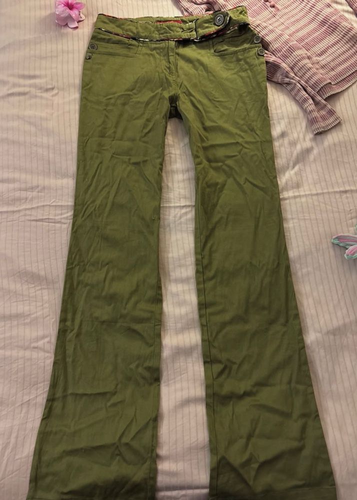Olive Green Flared Pants