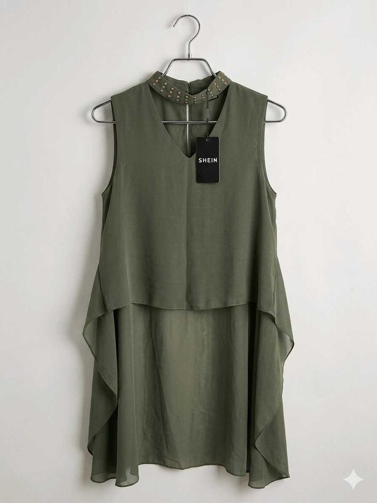 Branded  Olive Green hi- low top / dress