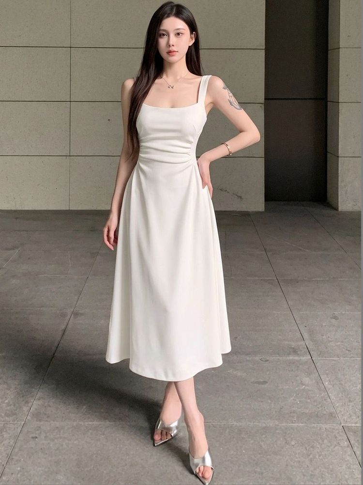 Elegant White Midi Dress