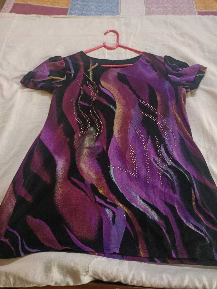 Purple Embellished Top