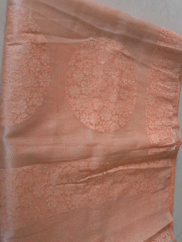 Elegant Peach Saree