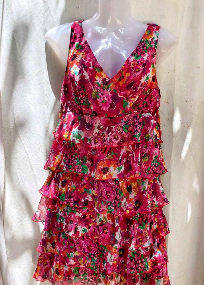 Women's Floral Tiered Ruffle Dress