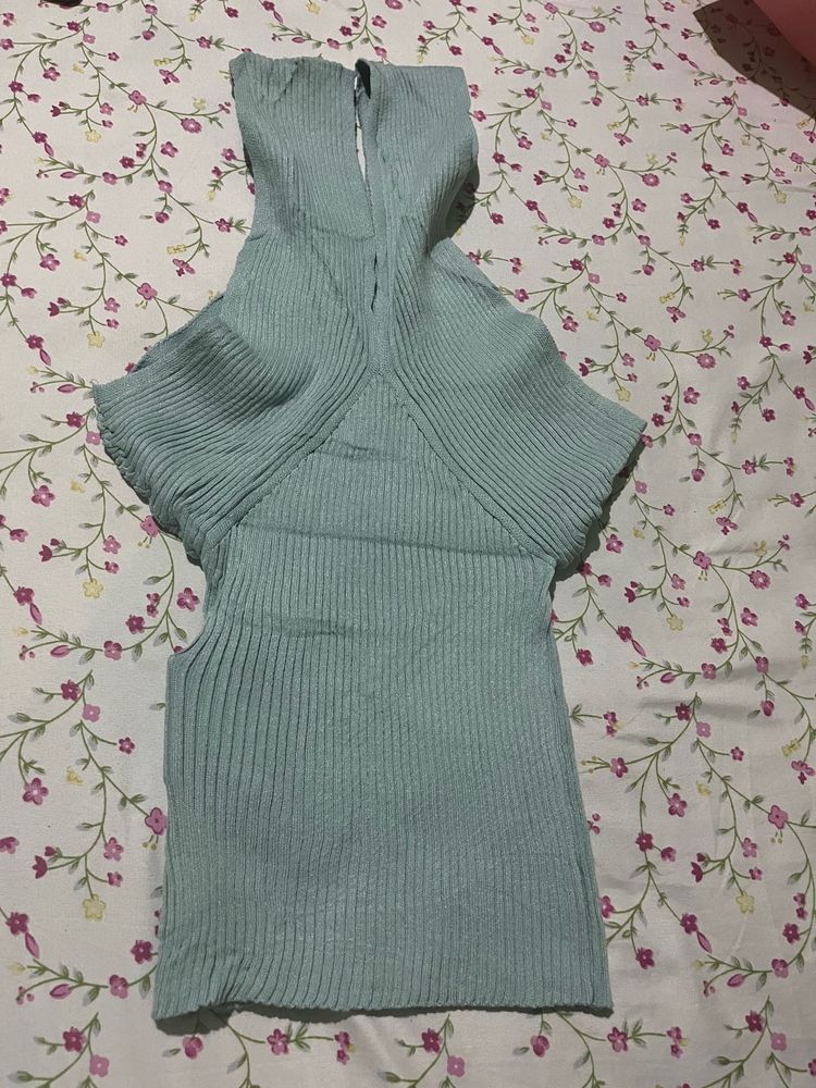 Ribbed Halter Neck Top