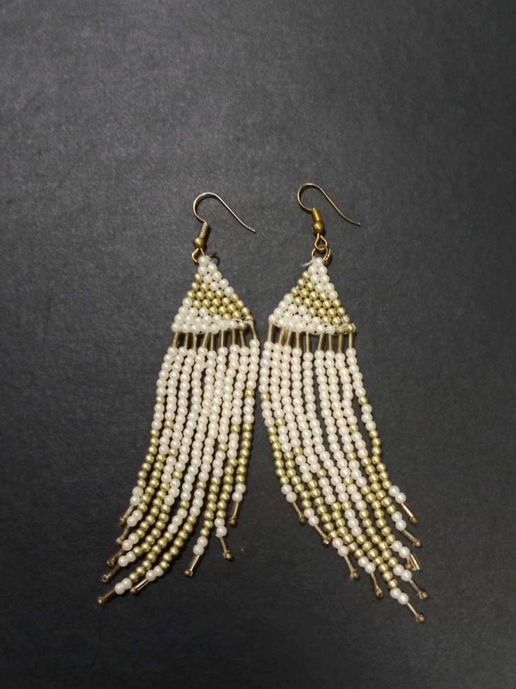 Dangling beaded earring