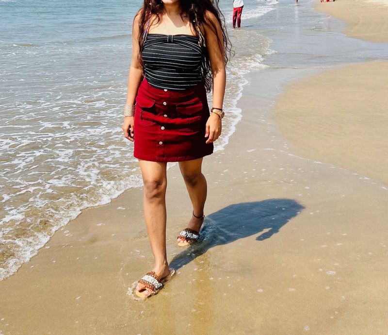 Maroon Mini Skirt