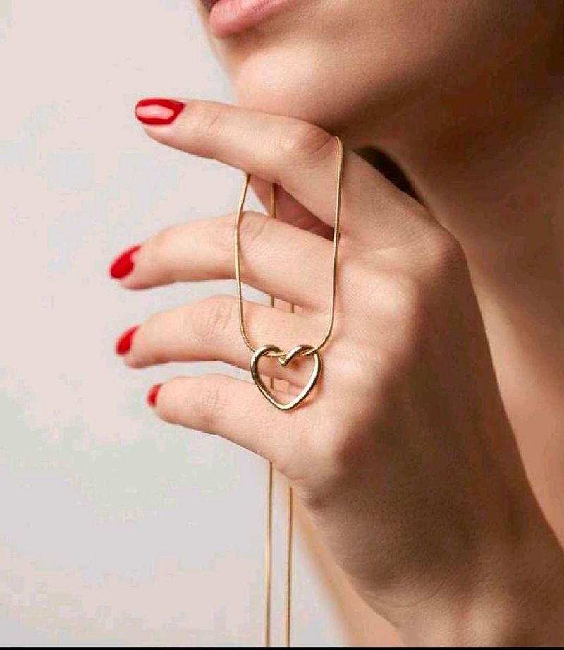 Anti tarnish Gold Heart Necklace combo