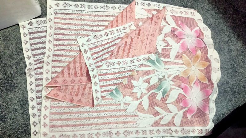 Pretty Pink Floral Sofa Cover &amp; Table Runner Set
