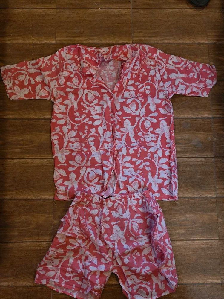 Pink Floral Pyjama Set