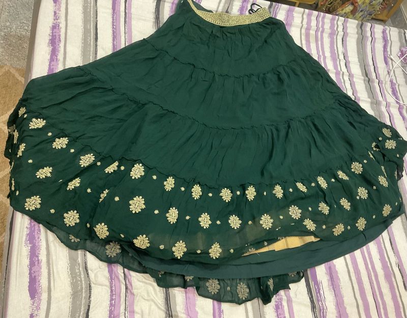 Green Embroidered Skirt Blouse Duptta