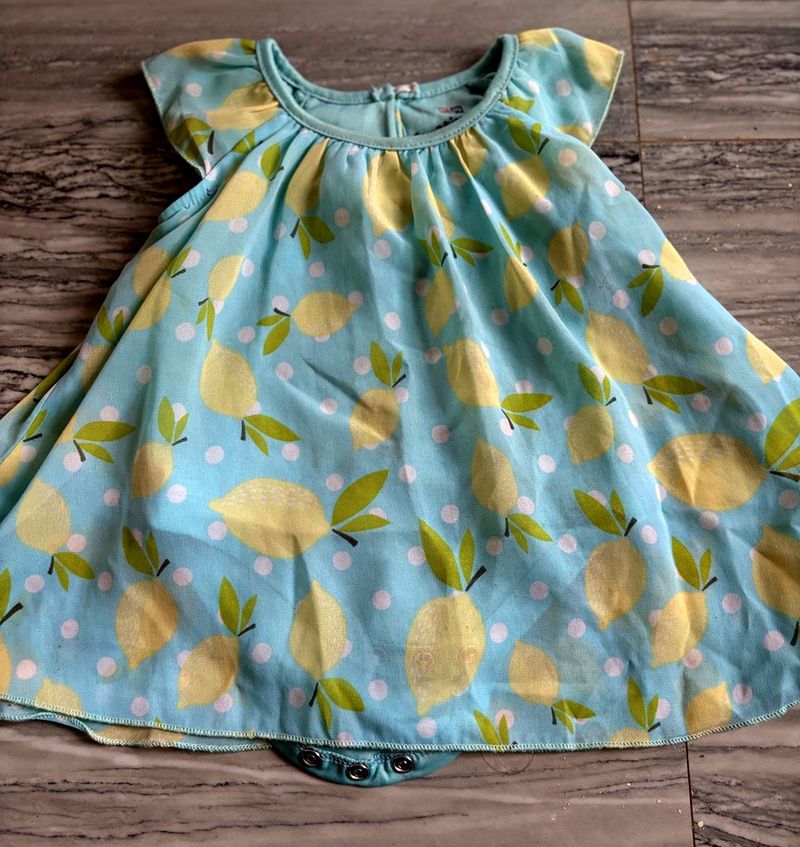 Lemon Print Baby Dress