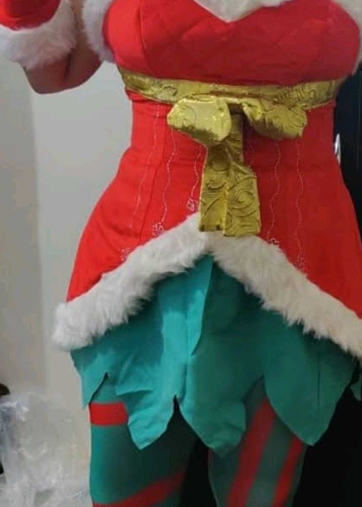 lol league jinx cosplay Festive Elf Costume Dress