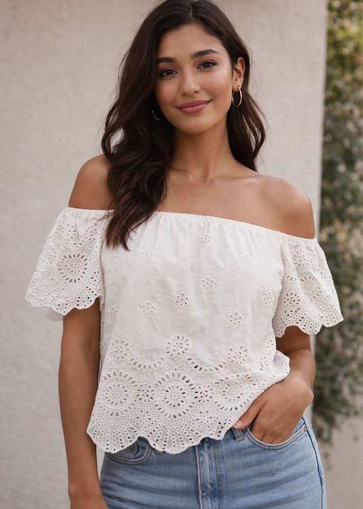 Chic Off-Shoulder Embroidered Top