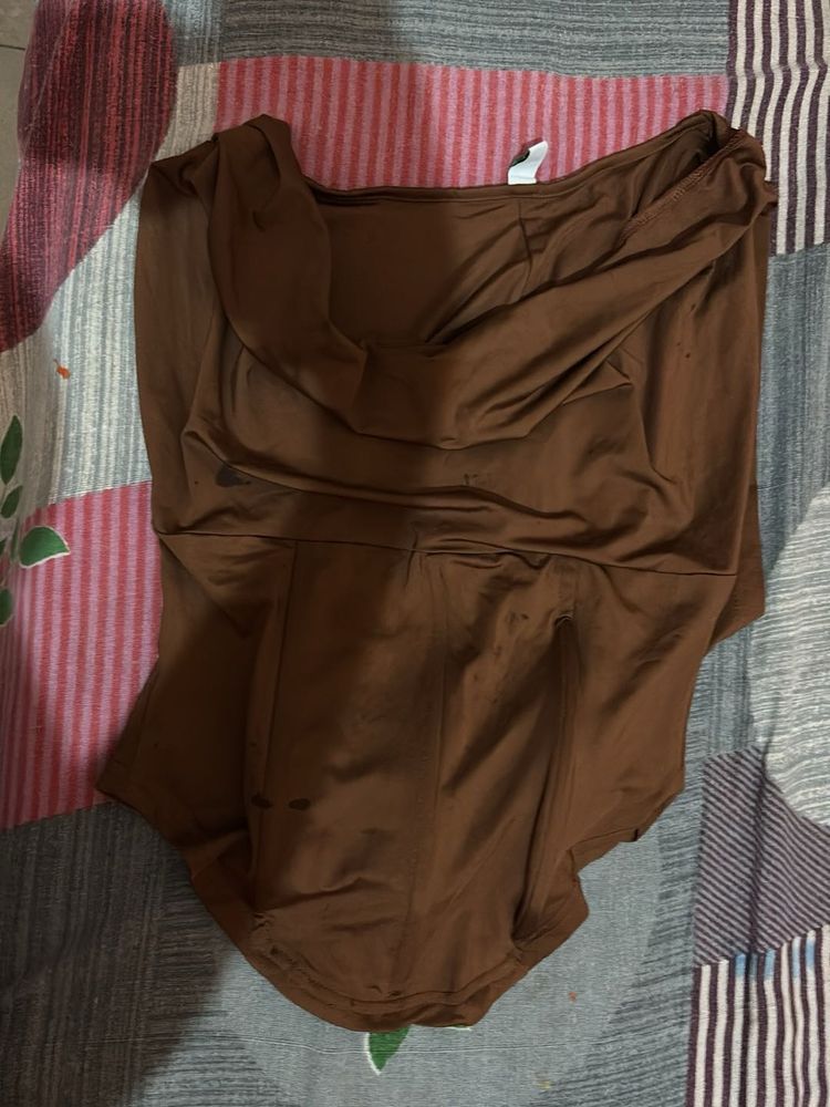 Stylish Brown One-Shoulder Top