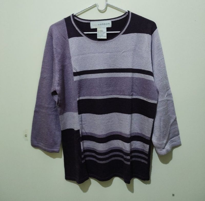 Sag Harbor purple mauve lavender top blouse
