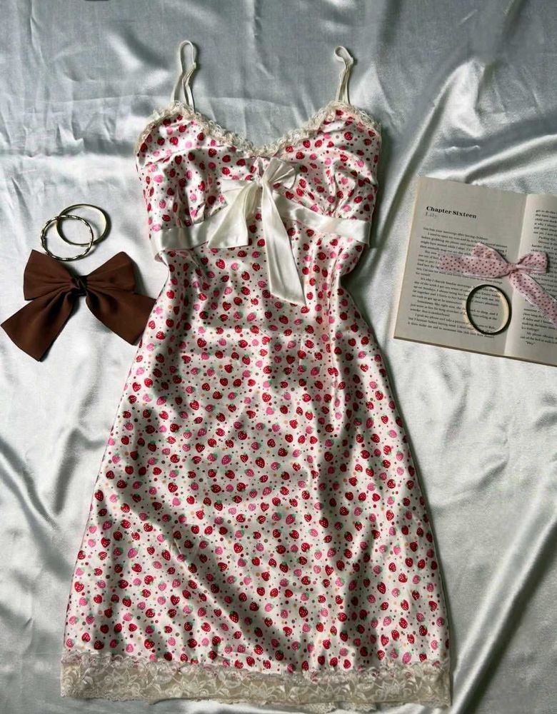 Cute Strawberry Print Summer Dress