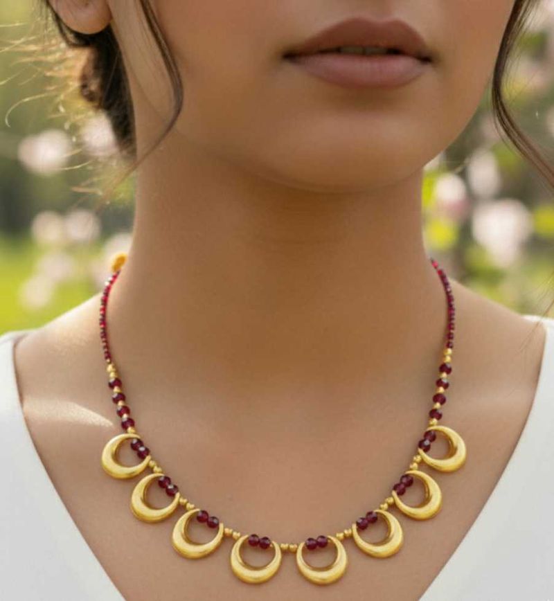 Gold Plated Moon Neckles