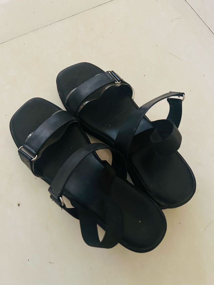 Black Flat Sandals