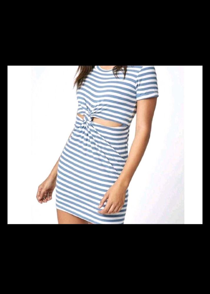 Striped Cutout Mini Dress