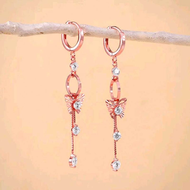 real silver Butterfly Earrings