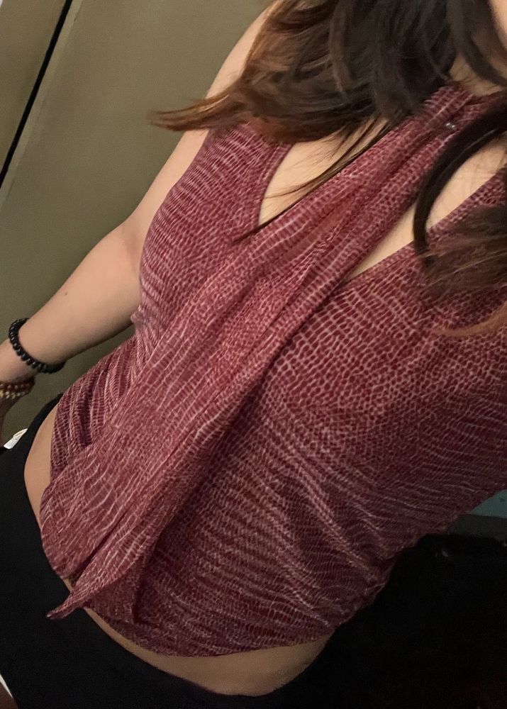 Stylish Red Patterned Top
