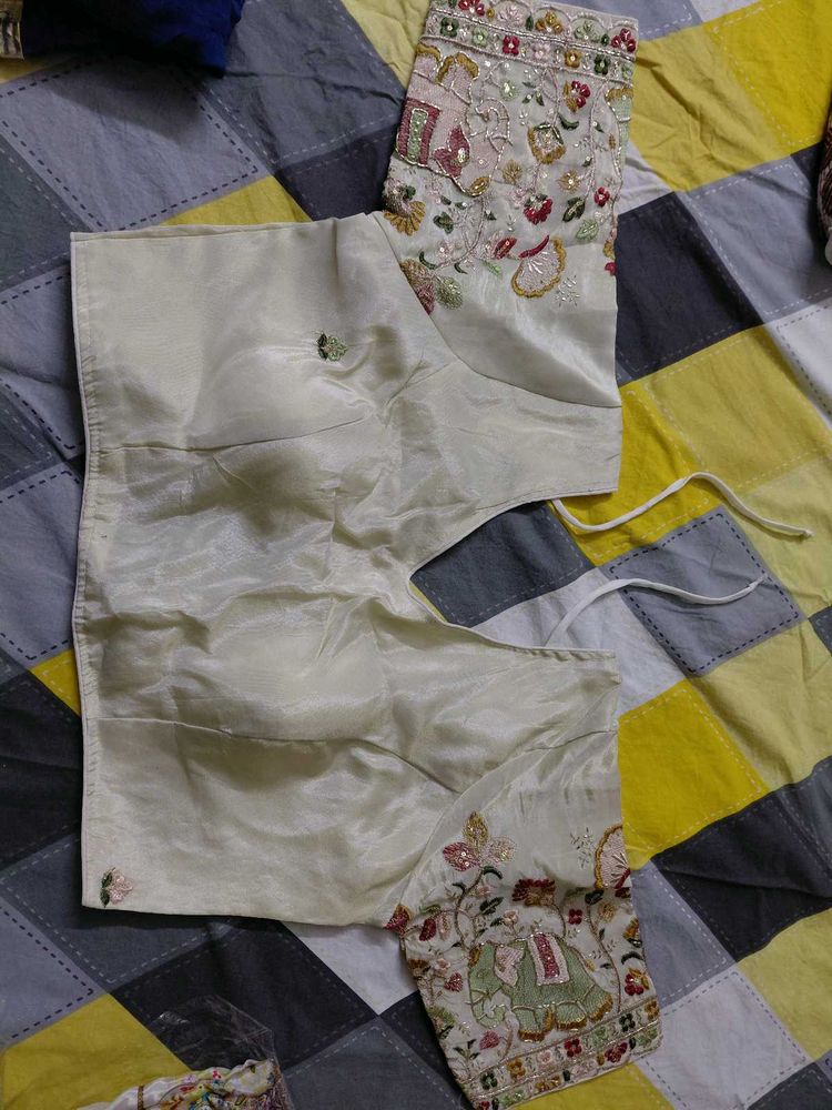 Embroidered Silk Blend Blouse