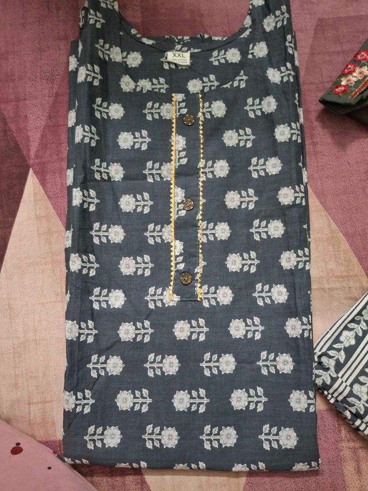 Floral Print Kurti Wth Pant- Elegant &amp; Comfortable