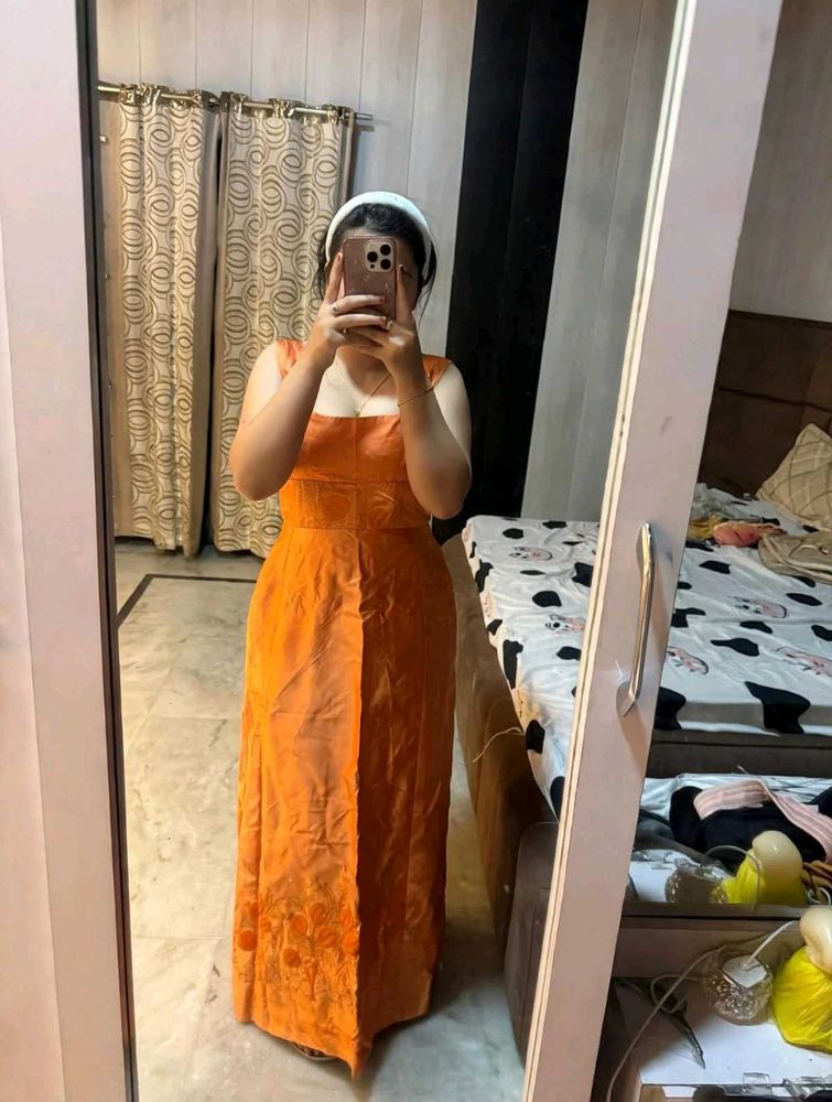 Vibrant Orange Maxi Dress