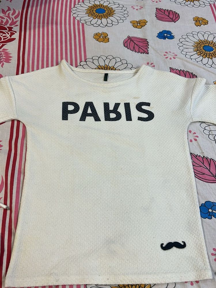 White "Paris" Graphic T-Shirt