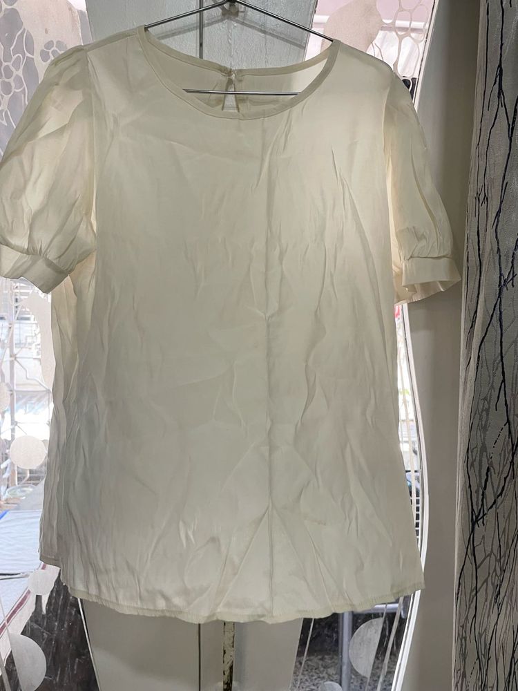 Cream Puff Sleeve Top