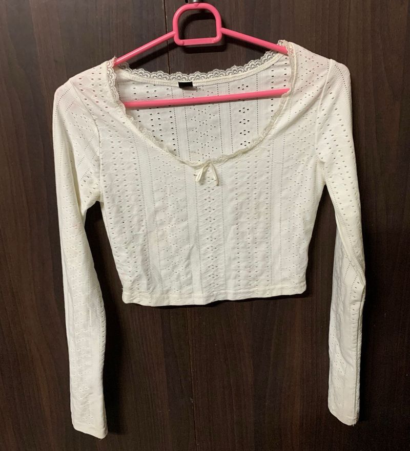 Lace Trim Crop Top