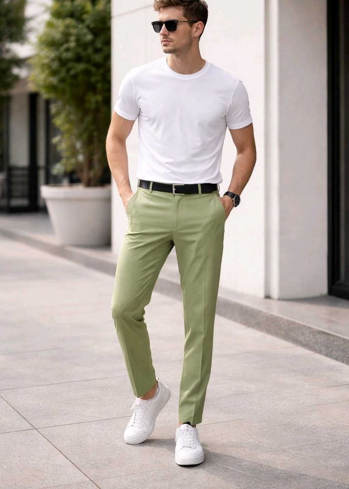 Men's Light Green Dress Pants