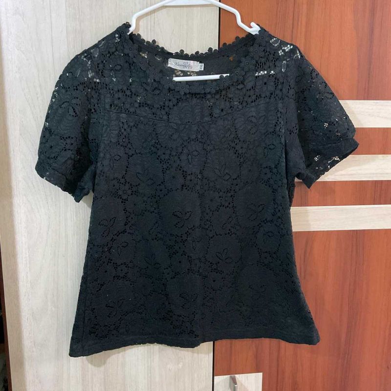 Elegant Black Lace Top