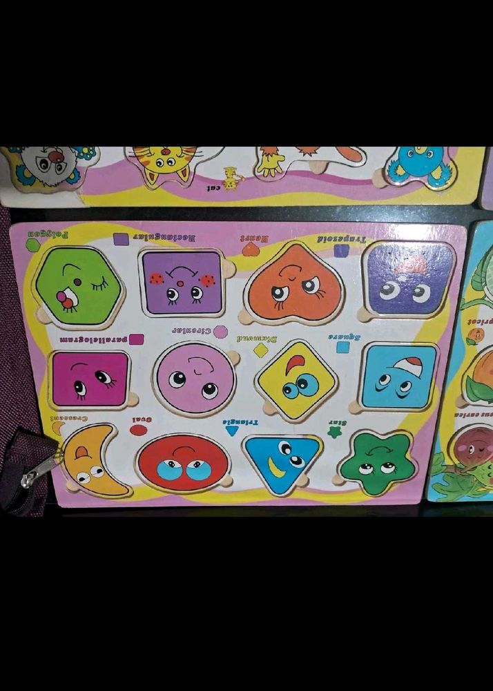Combo of Smiley Shape &amp;Fruits  Educational Boards