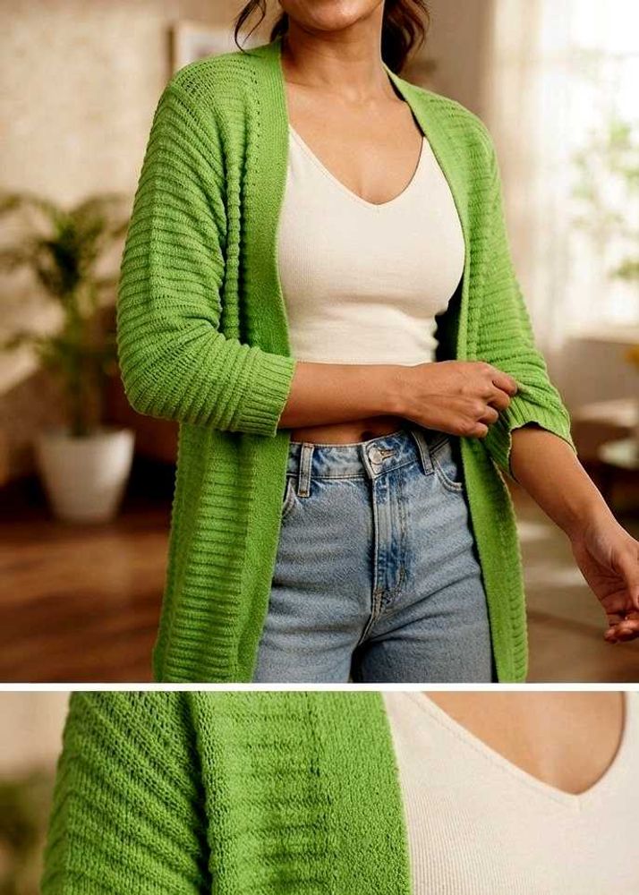 Cozy Green Knit Cardigan