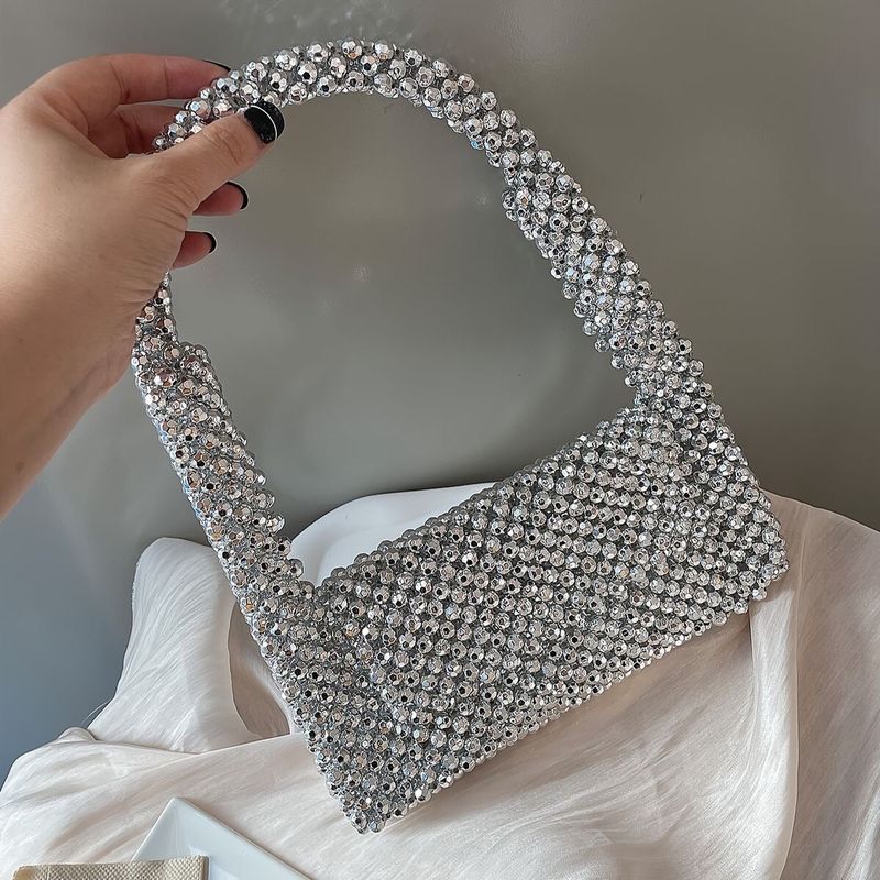Elsa Shoulder Bag In Silver Crystals