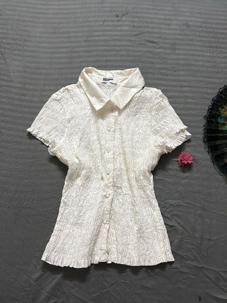White Scrunched Shirt