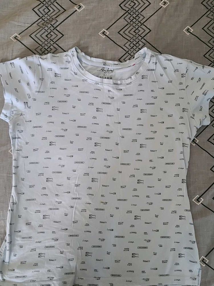 Cute Blue Graphic T-Shirt