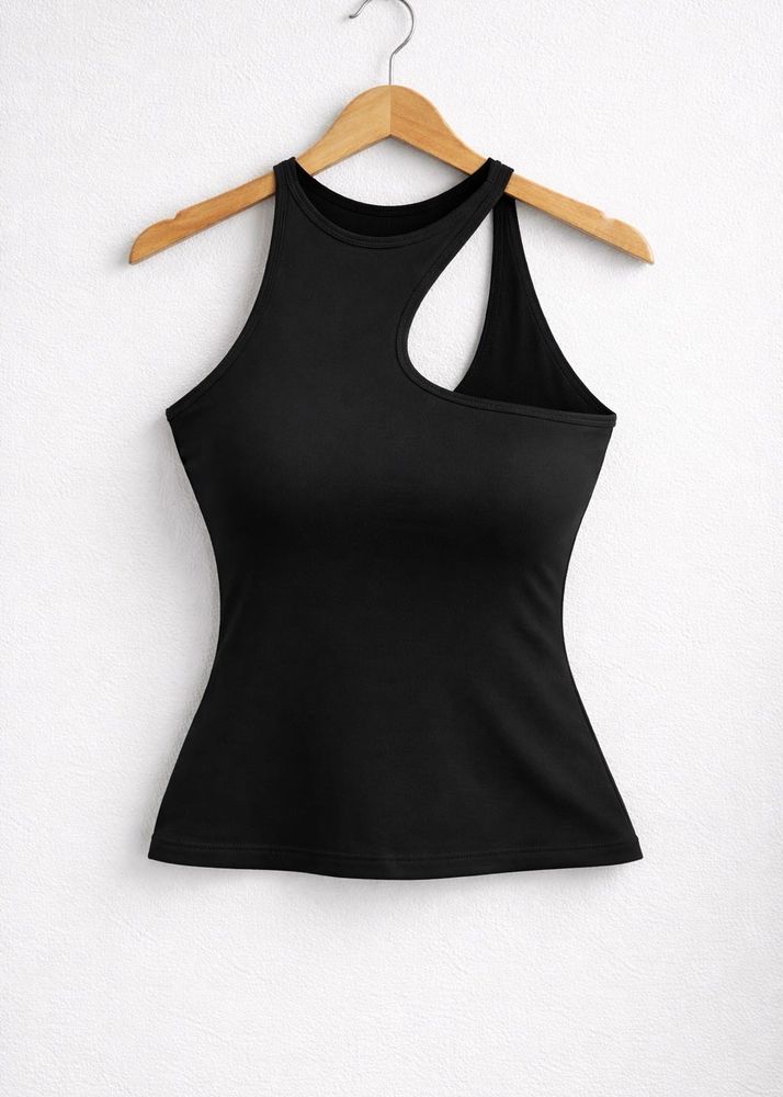 Chic Black Cut-Out Tank Top