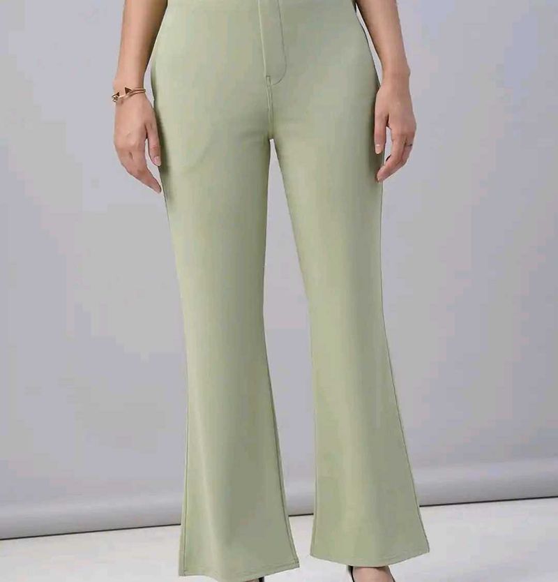 SAGE GREEN BOOTCUT TROUSER