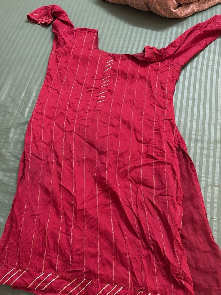 Elegant Pink Striped Kurta