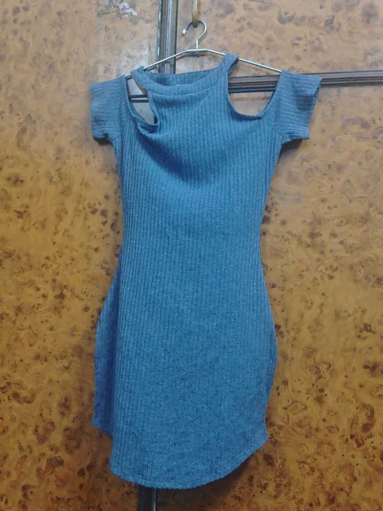 Blue Cutout Bodycon Dress
