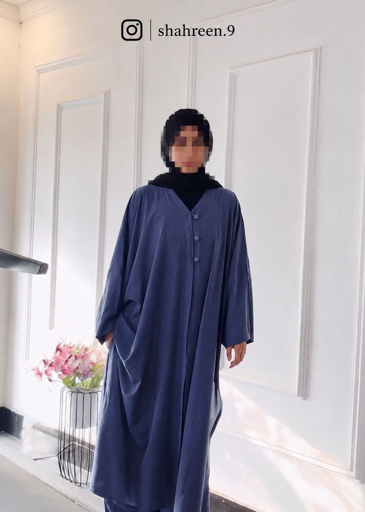Elegant Blue Abaya Gown