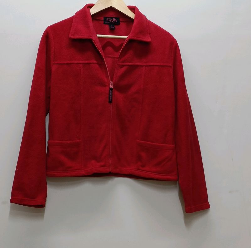 CKM Brand Women's Red Fleece Jacket